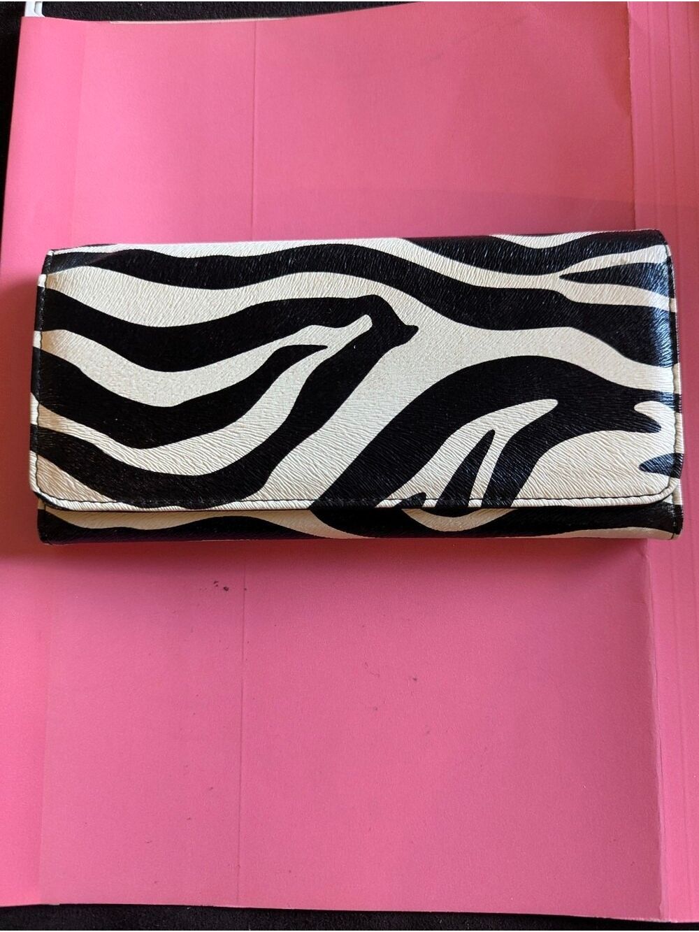 Grace Adele Black and white Faux Leather zebra print Wallet
